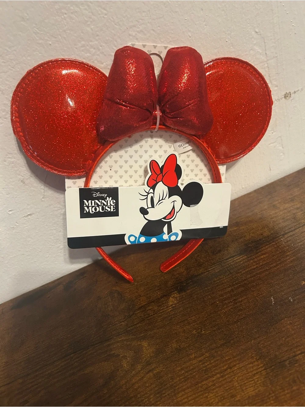 Disney Red Glitter Minnie Mouse Ears Headband